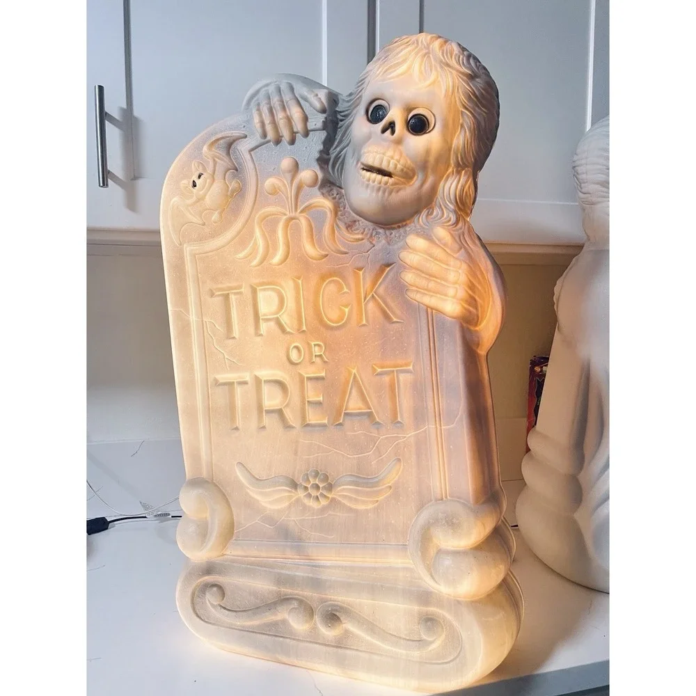 Vintage Halloween Blow Mold Trick Or Treat‎ Tombstone General 28